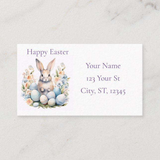 Glad påsk Bunny Basket Thunder_Cove Visitkort (Framsida)