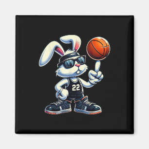 Glad påsk Bunny Basketball Kids Boys Sport Kärlek Magnet