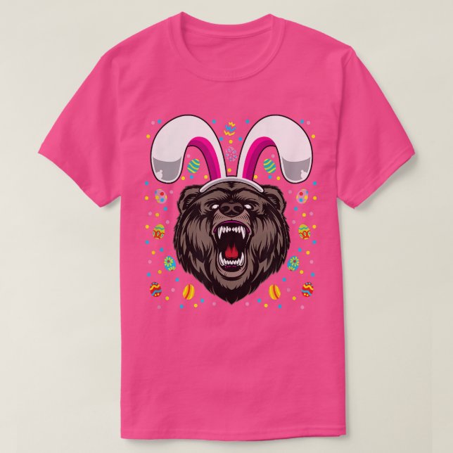 Glad påsk Bunny Bear Funny Animal Christian T Shirt (Design framsida)