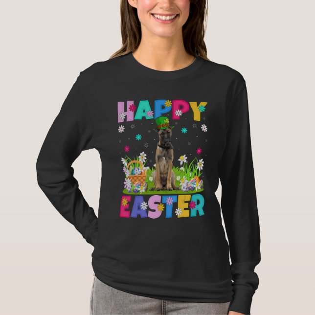 Glad påsk Bunny belgisk Malinois Hund Sol T Shirt (Framsida)