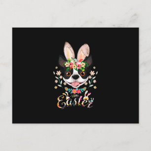 Glad påsk Bunny Boston Terrier Älskare med Öster Vykort