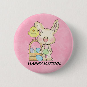 Glad påsk Bunny Button Knapp