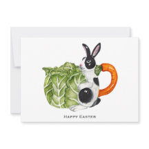 Glad påsk Bunny Carrot Tekanna Helgdag vykort