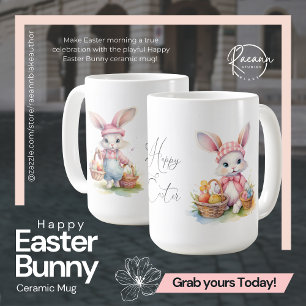 Glad påsk Bunny Ceramic Mugg