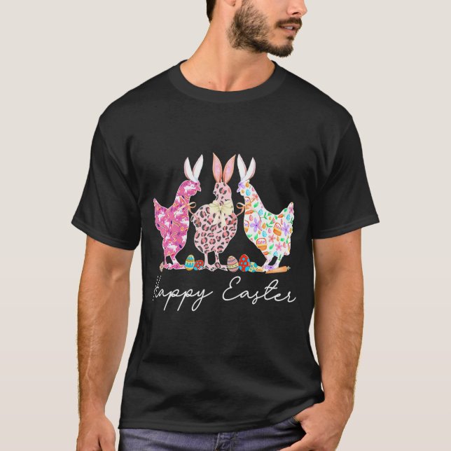 Glad påsk Bunny Chicken Älskare Påsk Chicken T Shirt (Framsida)