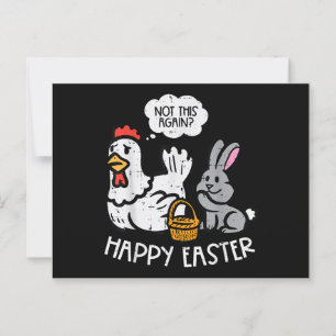 Glad påsk Bunny Chicken är inte igen roligt Manar Vykort