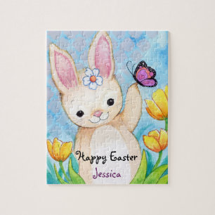Glad påsk Bunny Child's Namn Pussel