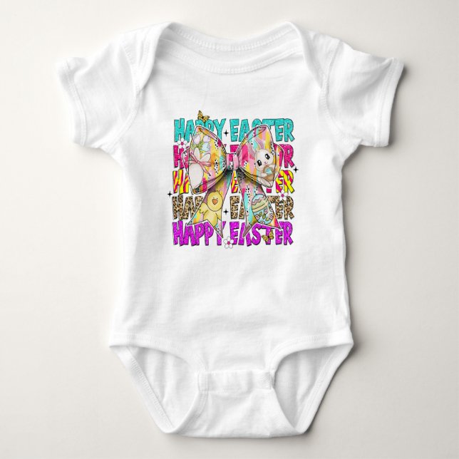 Glad påsk Bunny Coquette Bow T Shirt (Framsida)
