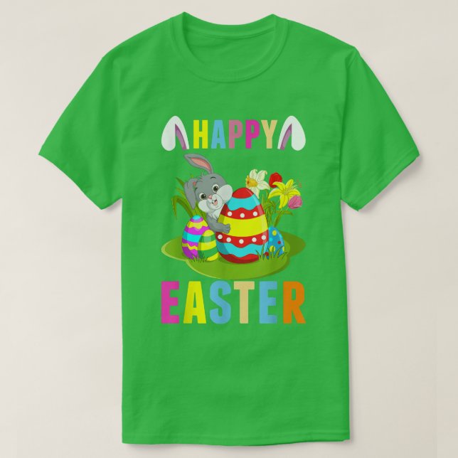 Glad påsk Bunny Cute T Shirt (Design framsida)