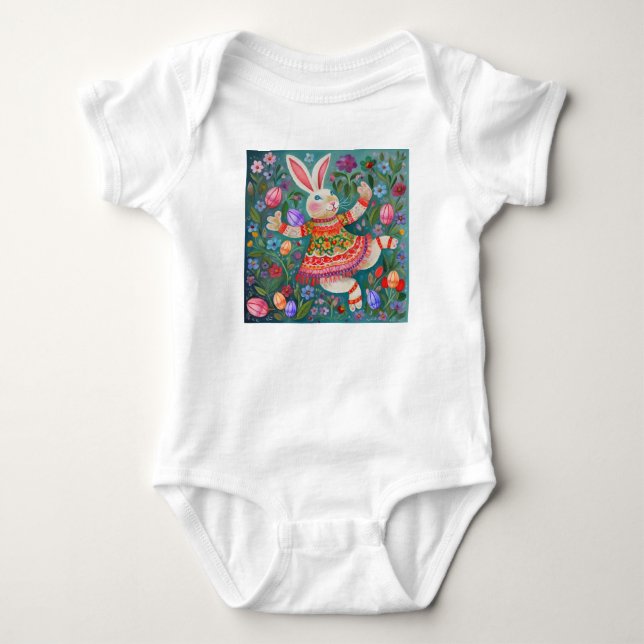 Glad påsk Bunny Dance T Shirt (Framsida)