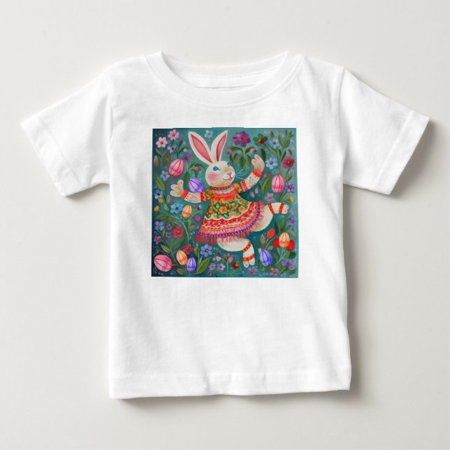 Glad påsk Bunny Dance T Shirt (Framsida)