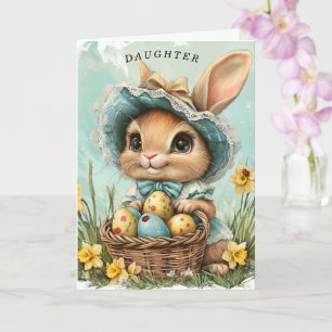 Glad påsk Bunny DaughDaffodils Ladybug Kort
