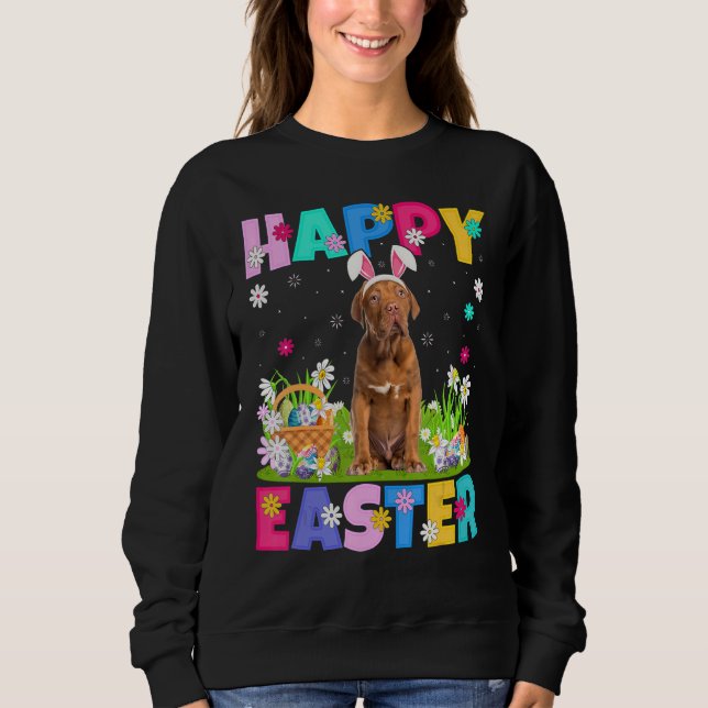 Glad påsk Bunny Dogue De Bordeaux Hund Su T Shirt (Framsida)