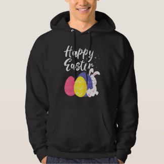 Glad påsk Bunny Egg Basket 1 Hoodie