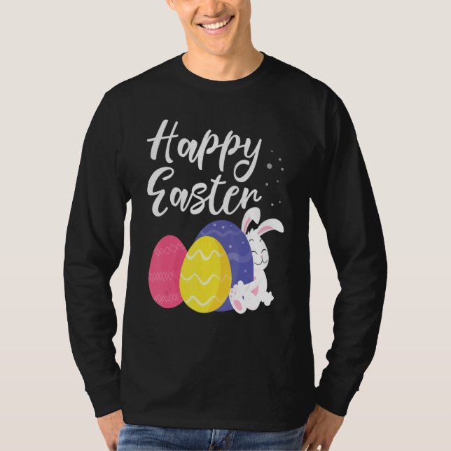 Glad påsk Bunny Egg Basket 1 T Shirt (Framsida)