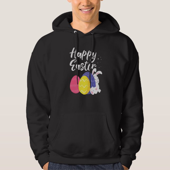 Glad påsk Bunny Egg Basket Hoodie (Framsida)