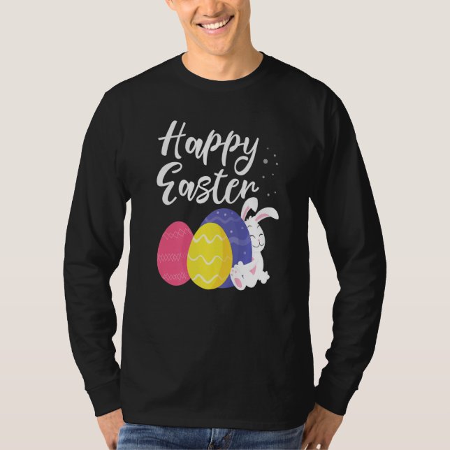 Glad påsk Bunny Egg Basket T Shirt (Framsida)