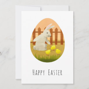 Glad påsk Bunny Egg Chick Julkort