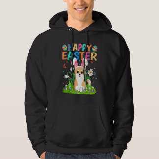 Glad påsk Bunny Egg Funny Akita Inu Hund Påsk Hoodie