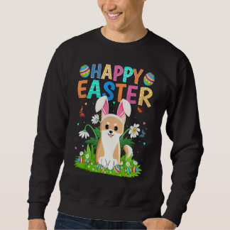 Glad påsk Bunny Egg Funny Akita Inu Hund Påsk Lång Ärmad Tröja