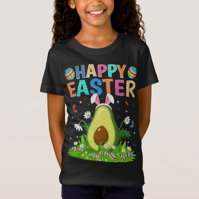 Glad påsk Bunny Egg Funny Avocado Påsk Söndag T Shirt (Framsida)