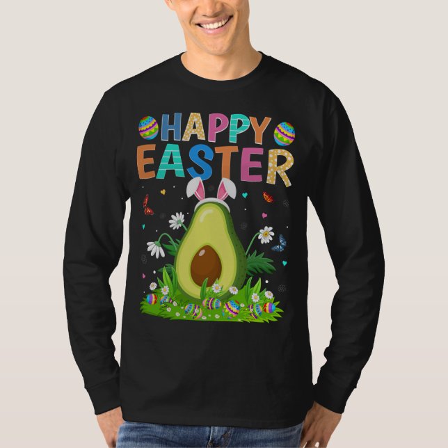 Glad påsk Bunny Egg Funny Avocado Påsk Söndag T Shirt (Framsida)