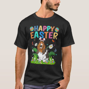 Glad påsk Bunny Egg Funny Basset Hound Hund Öster T Shirt