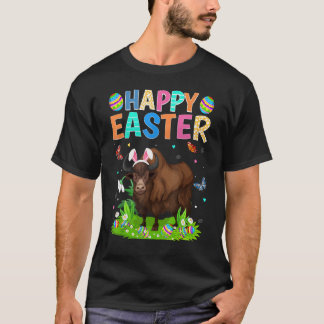 Glad påsk Bunny Egg Funny Bison Påsk Söndag T Shirt