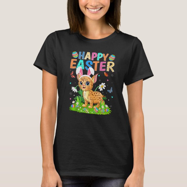 Glad påsk Bunny Egg Funny Bobcat Påsk Söndag T Shirt (Framsida)
