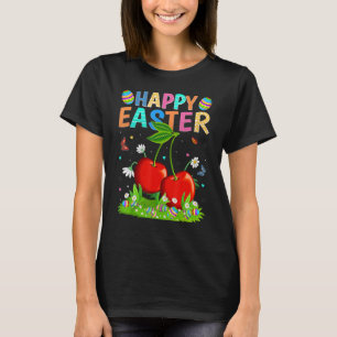 Glad påsk Bunny Egg Funny Cherry Påsk Söndag T Shirt