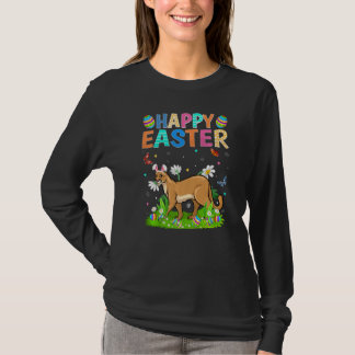 Glad påsk Bunny Egg Funny Cougar Påsk Söndag T Shirt