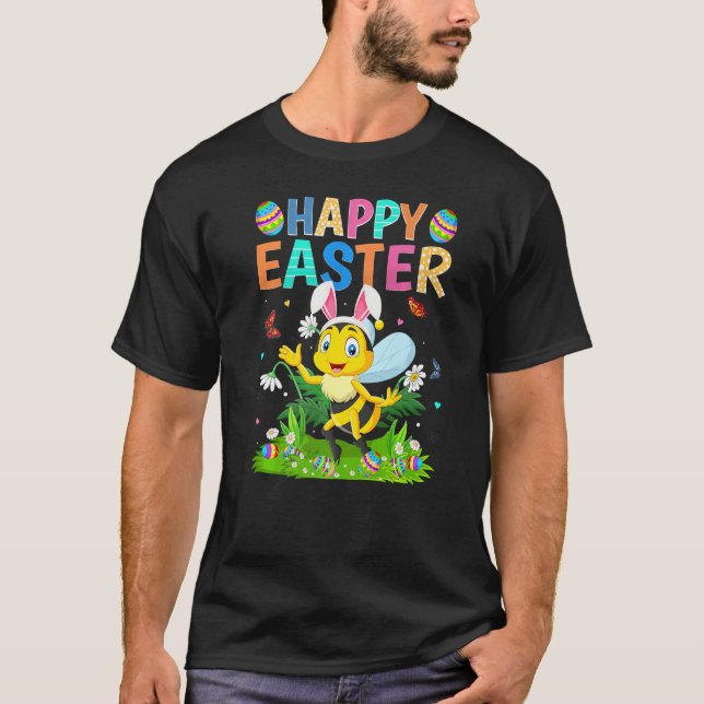 Glad påsk Bunny Egg Funny Humla Påsk Sol T Shirt (Framsida)