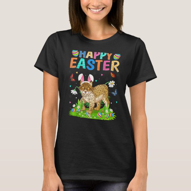 Glad påsk Bunny Egg Funny Lynx Påsk Söndag T Shirt (Framsida)
