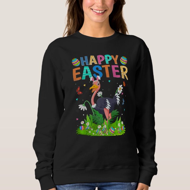 Glad påsk Bunny Egg Funny Ostrich Bird Påsk S T Shirt (Framsida)