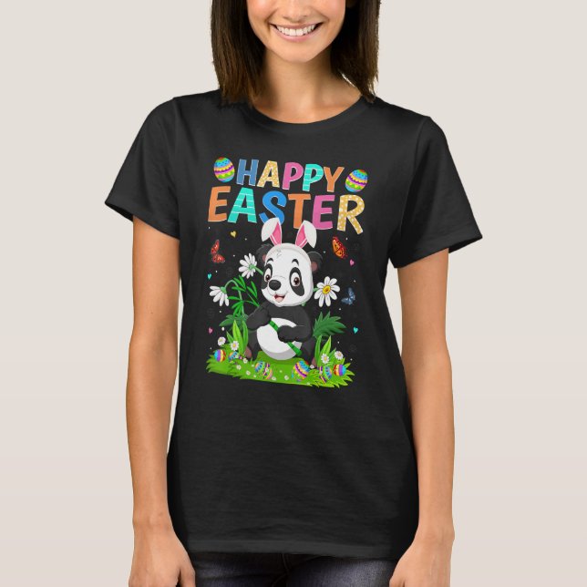 Glad påsk Bunny Egg Funny Panda Påsk Söndag T Shirt (Framsida)