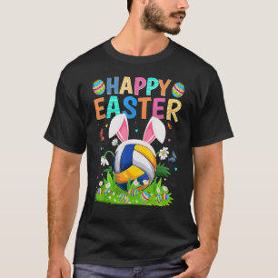 Glad påsk Bunny Egg Funny Volleyball Påsk Sol T Shirt