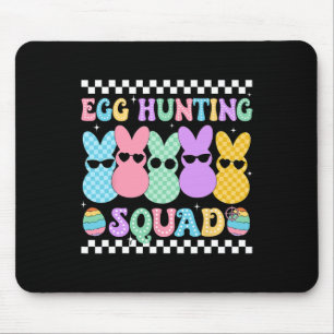 Glad påsk Bunny Egg Hunting Squad Crew Familj B Musmatta