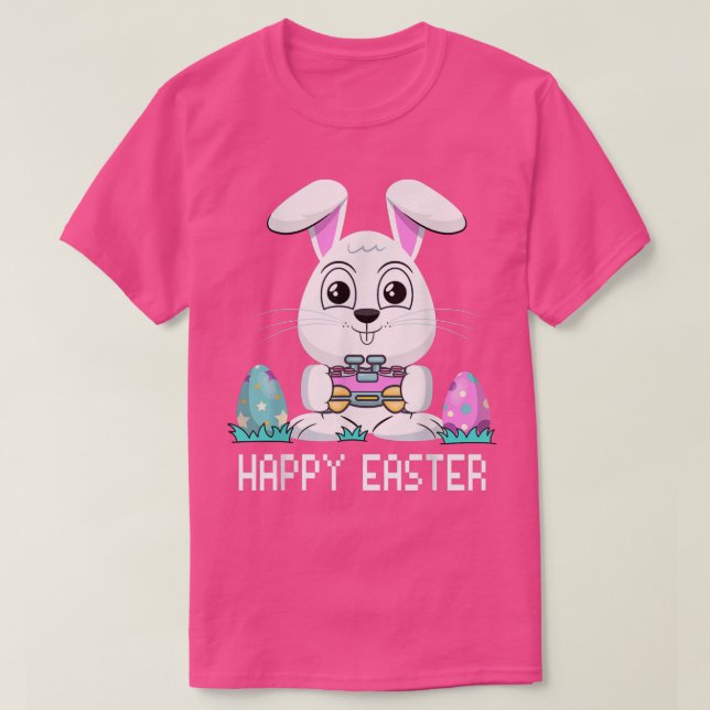 Glad påsk Bunny Gaming Controller Eggs Video Ga T Shirt (Design framsida)
