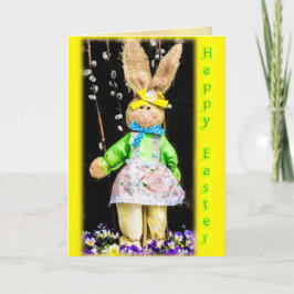 Glad påsk Bunny Girl Greeting Card Helgkort
