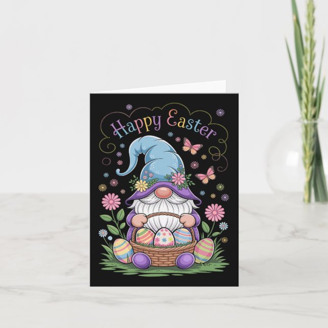 Glad påsk Bunny Gnome Hug Påskägg Gnome Lov Kort (Framsida)