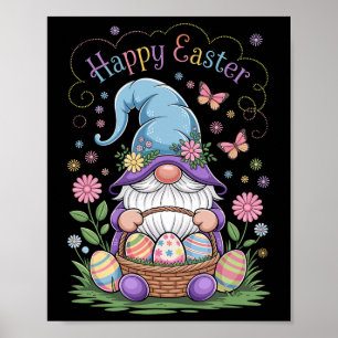 Glad påsk Bunny Gnome Hug Påskägg Gnome Lov Poster