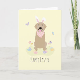 Glad påsk Bunny Golden Retriever Kort