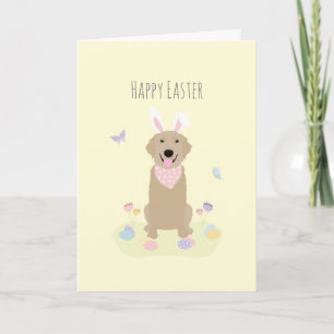 Glad påsk Bunny Golden Retriever Kort
