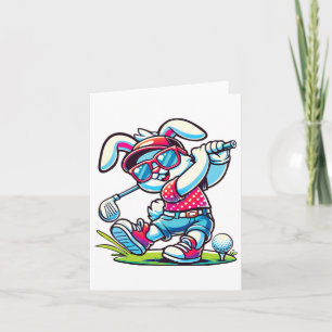 Glad påsk Bunny Golf Älskare Sports Boys Manar Rab Kort