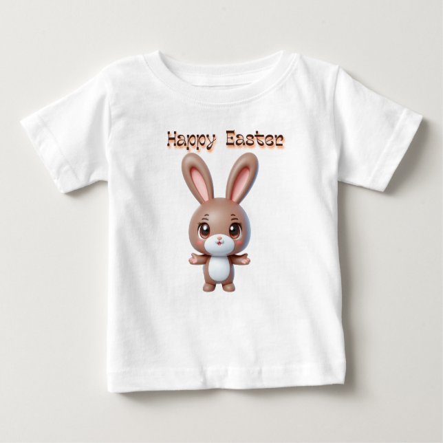 Glad påsk Bunny Hälsning T Shirt (Framsida)