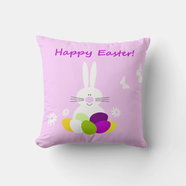 Glad påsk Bunny Home Decor Pillow Kudde (Framsida)