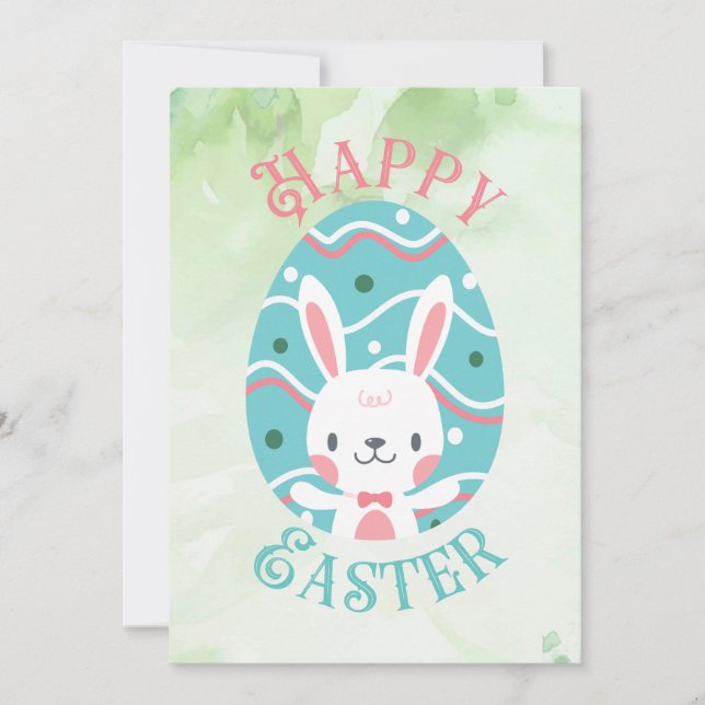 Glad påsk Bunny i det redigerbara Helgdag för ägg Julkort (Framsida)