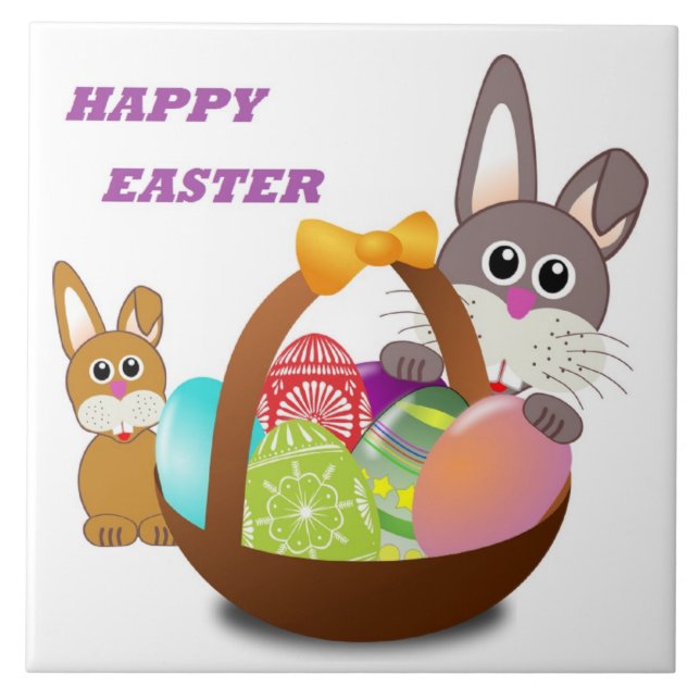 "GLAD PÅSK" BUNNY KAKELPLATTA (Framsidan)