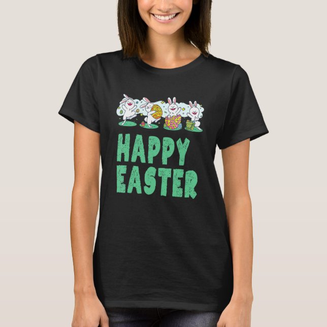 Glad påsk Bunny-kanin Ansikte Påsk Dag 2 T Shirt (Framsida)