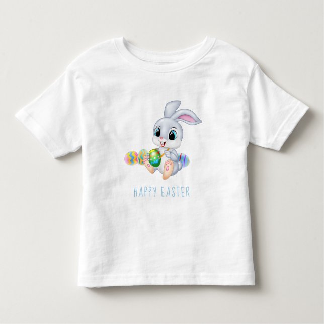 Glad påsk Bunny kanin, målningsägg | HELGDAGAR T Shirt (Framsida)